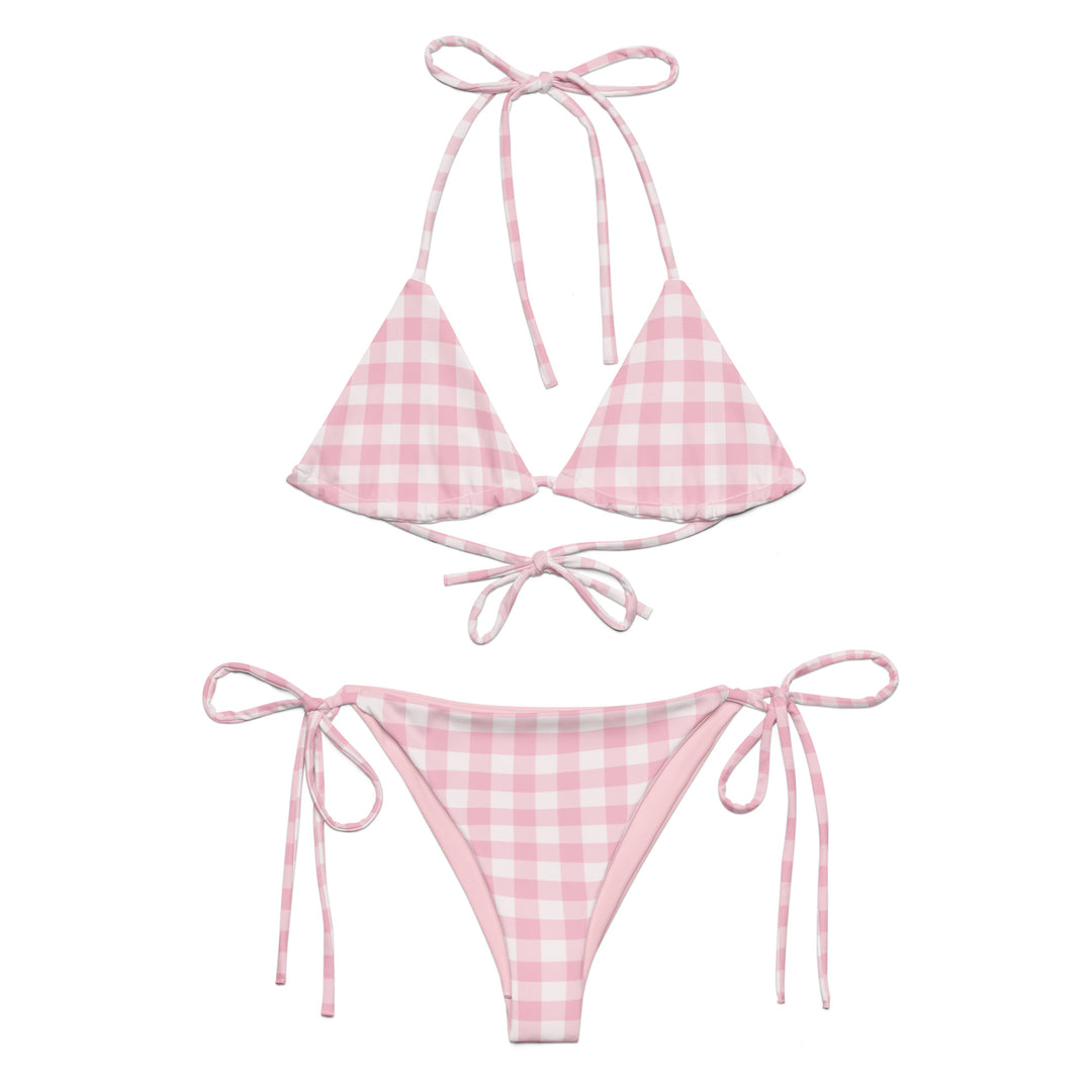 Pink Gingham String Bikini