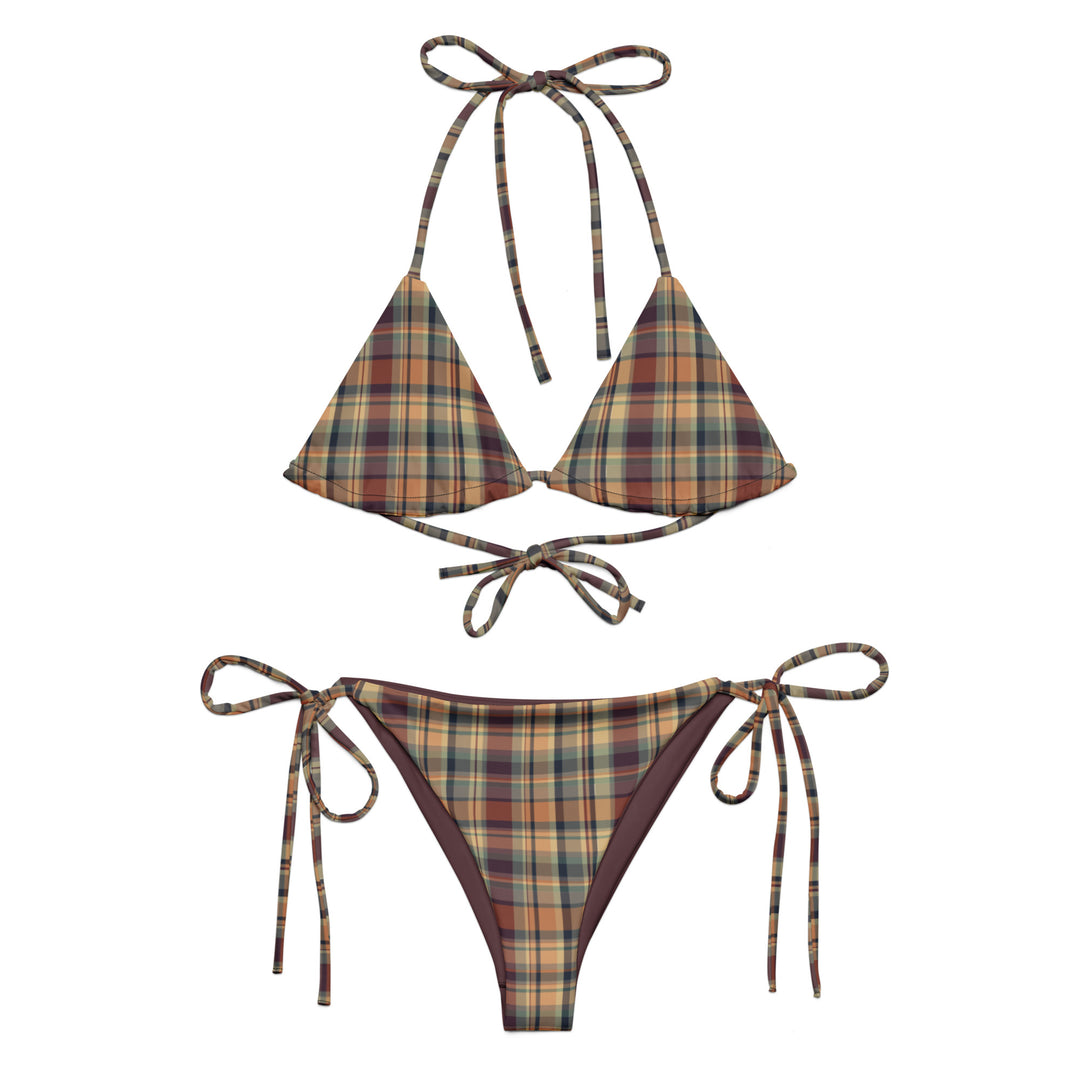 Earthy Plaid String Bikini