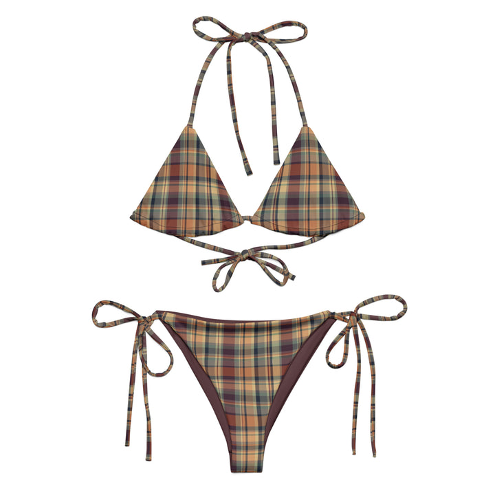 Earthy Plaid String Bikini