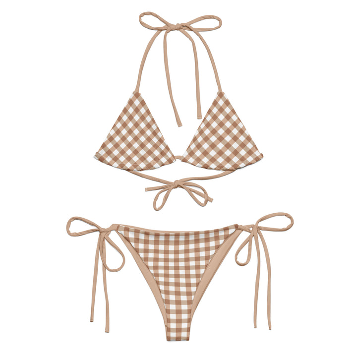 Beige Gingham Bikini by BOHIQ