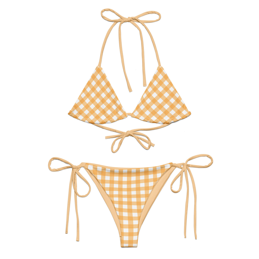 Yellow Gingham String Bikini