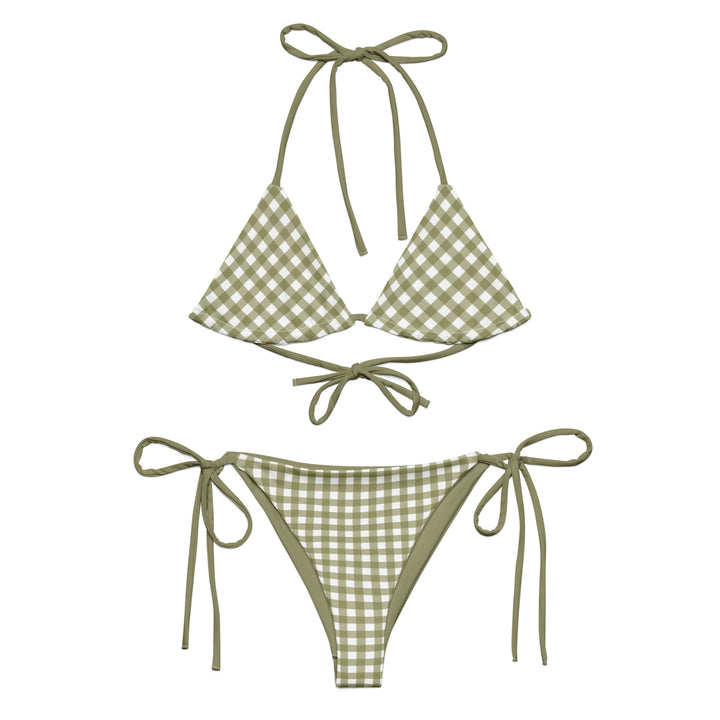 Green Gingham String Bikini by BOHIQ