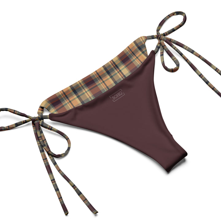 Earthy Plaid String Bikini