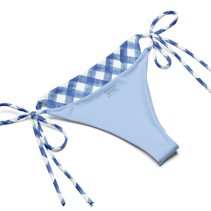 Blue Gingham String Bikini