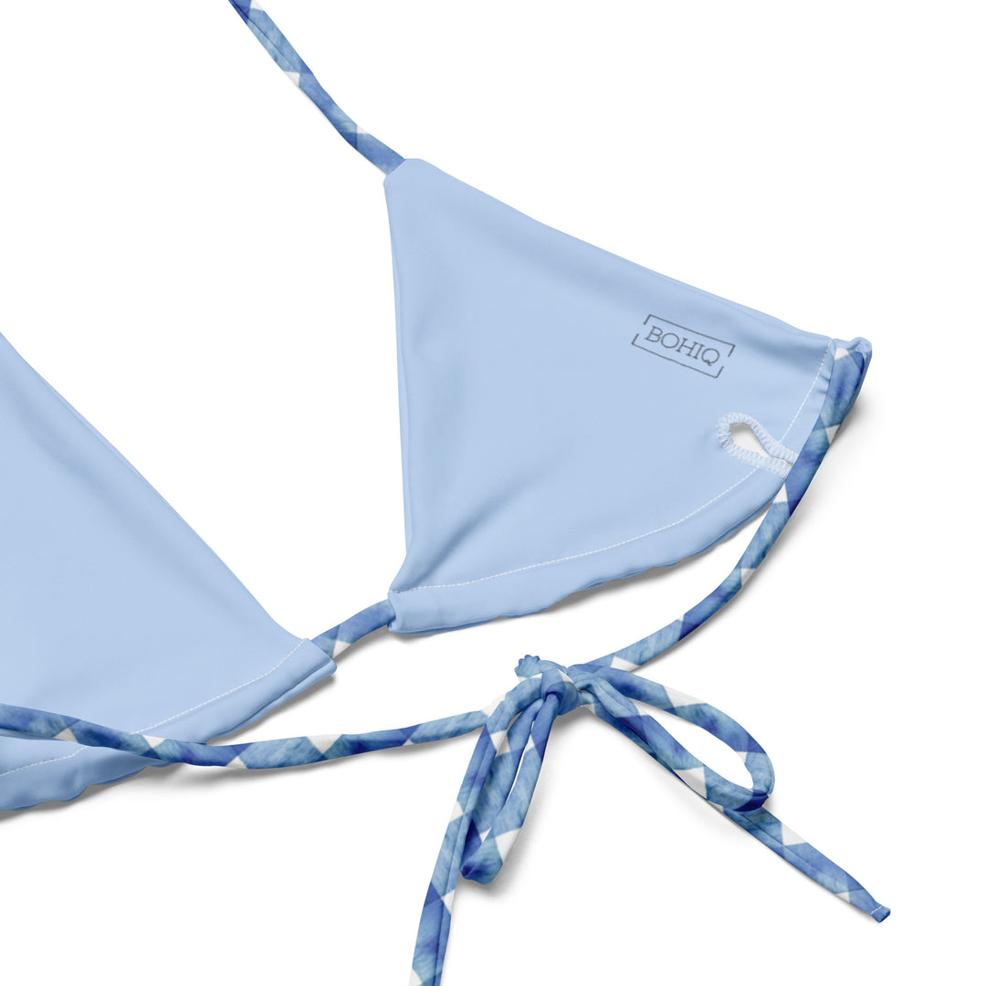 Blue Gingham String Bikini