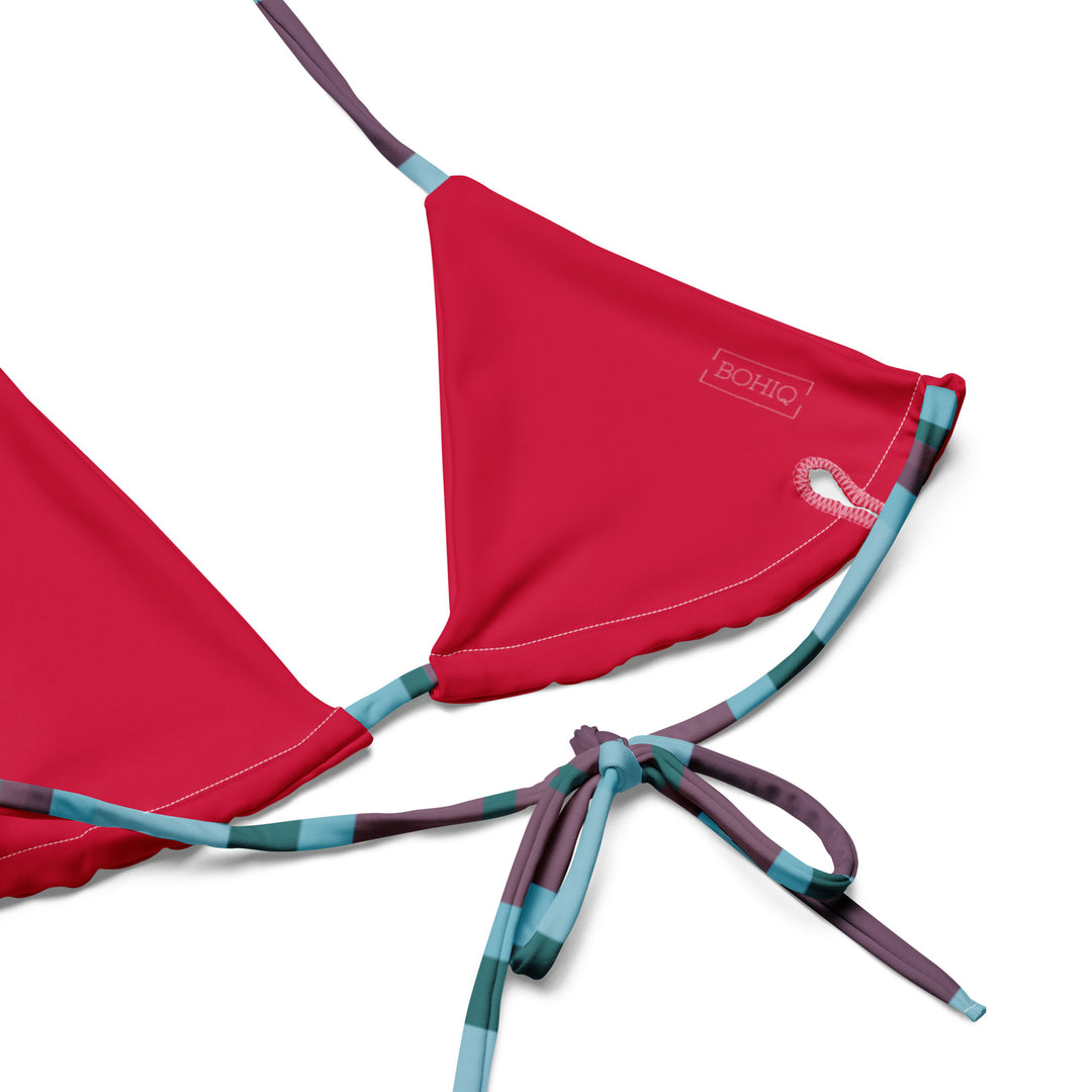 Cherry Blossom Plaid Bikini Set