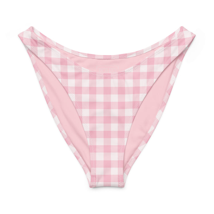 Pink Gingham High Leg Bikini Bottom