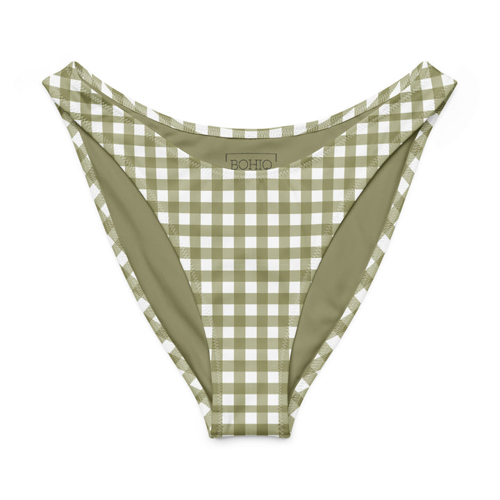 Green Gingham - High Leg Bikini Bottom