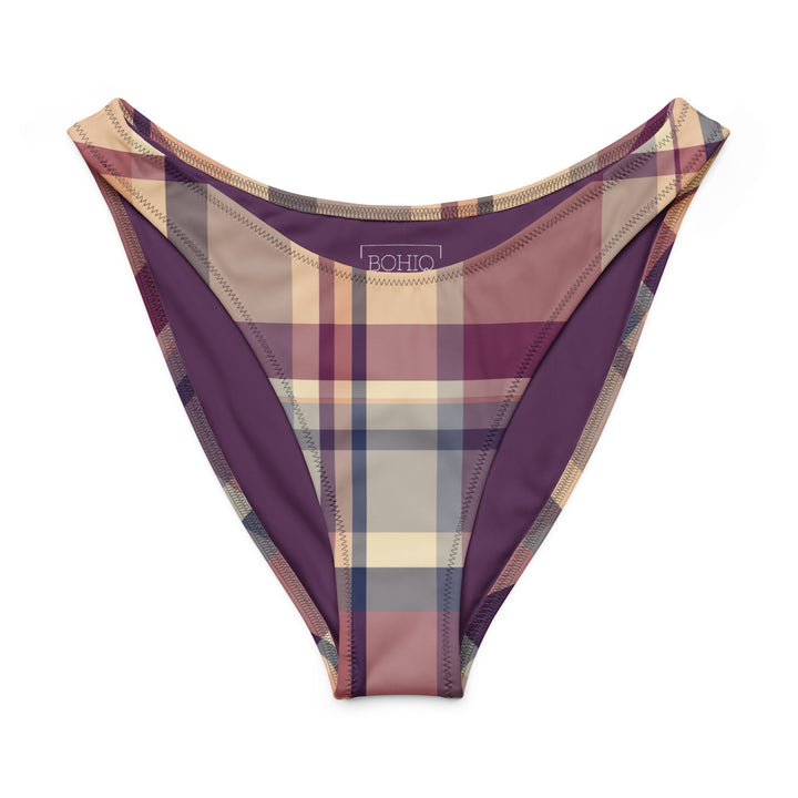 Lavender Haze Plaid High Leg Bikini Bottom