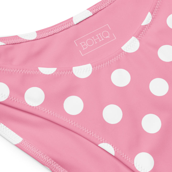 Pink Polka Dot V-Cut Bikini Bottom