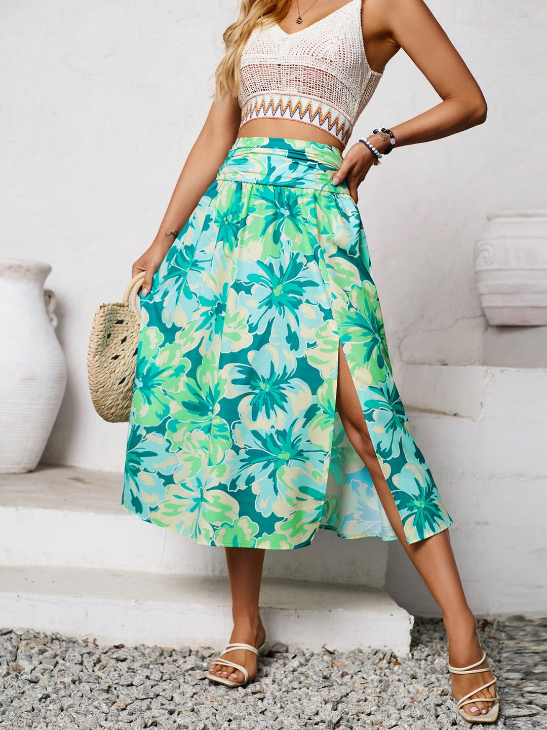 Floral Midi Skirt - Multi colors