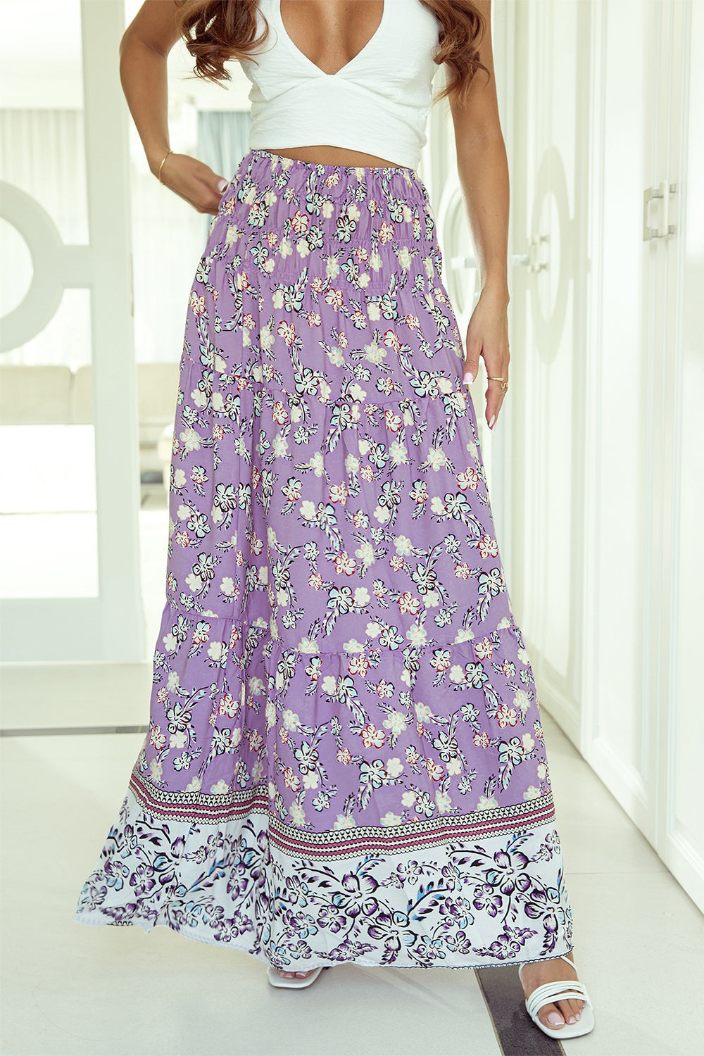 Relaxed Floral Maxi Skirt | Boho Outfits