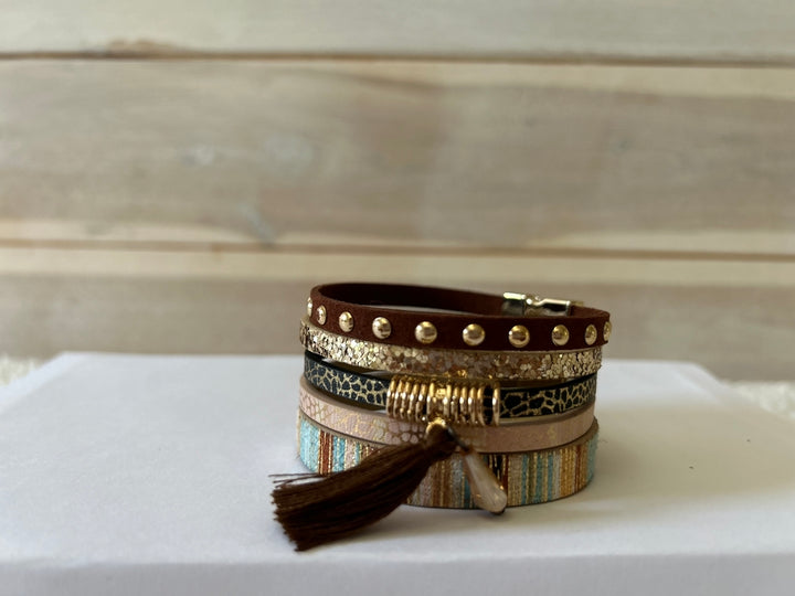 Boho Multilayer Wrap Bracelet with Tassel