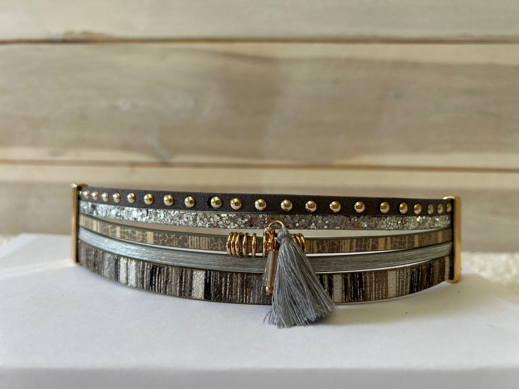 Boho Wrap Bracelet - Magnetic Clasp - Tassel Detail