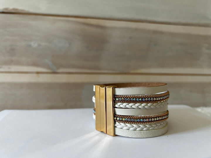 Multilayer Boho Wrap Bracelet with Faux Baroque Pearl