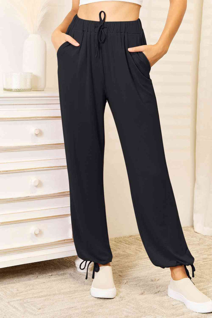 Soft Rayon Drawstring Waist Pants