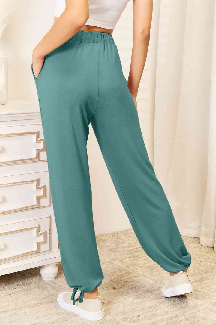 Soft Rayon Drawstring Waist Pants