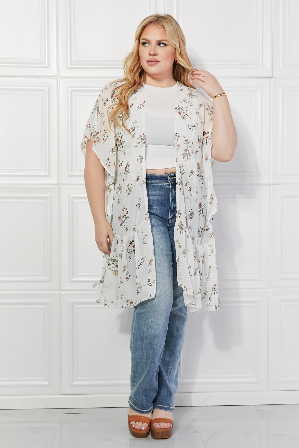 floral kimono cardigan daisies- 4