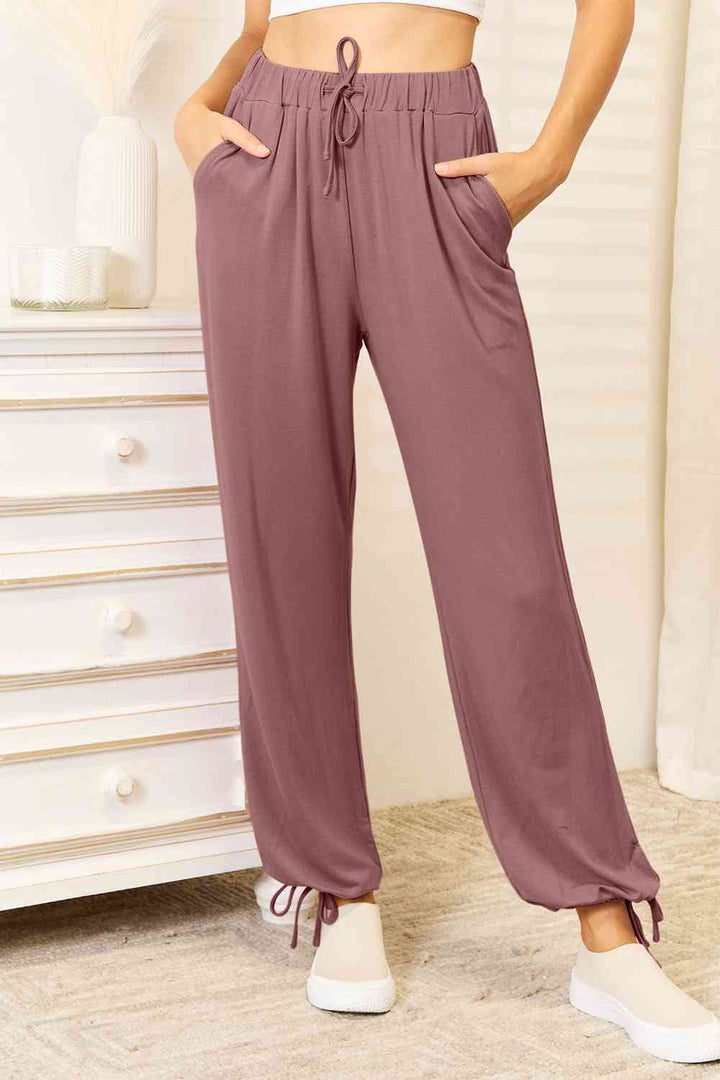 Soft Rayon Drawstring Waist Pants