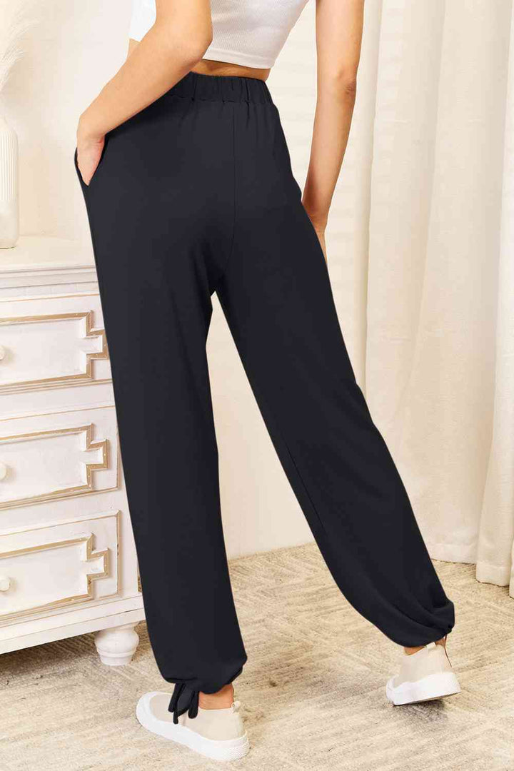 Soft Rayon Drawstring Waist Pants