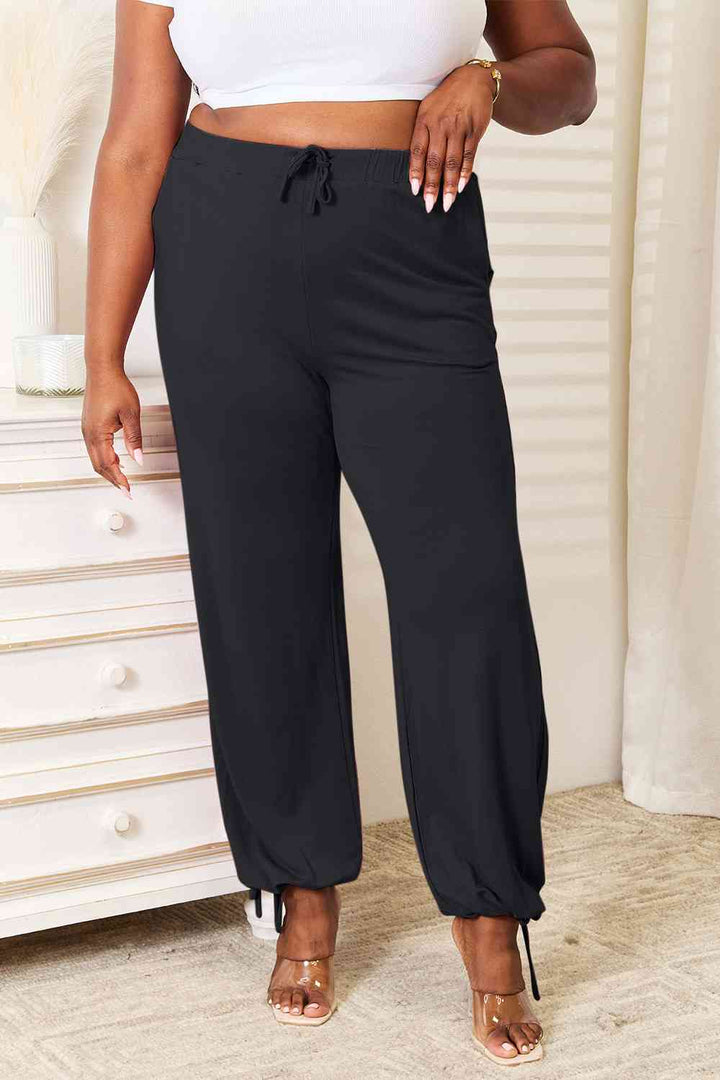 Soft Rayon Drawstring Waist Pants