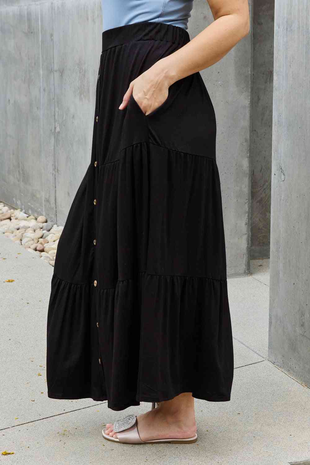 Solid Black Maxi Skirt