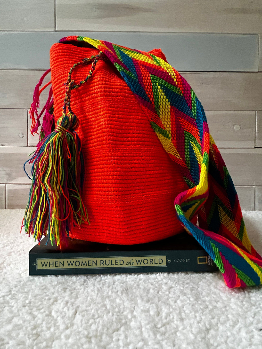 orange crochet bag front 3