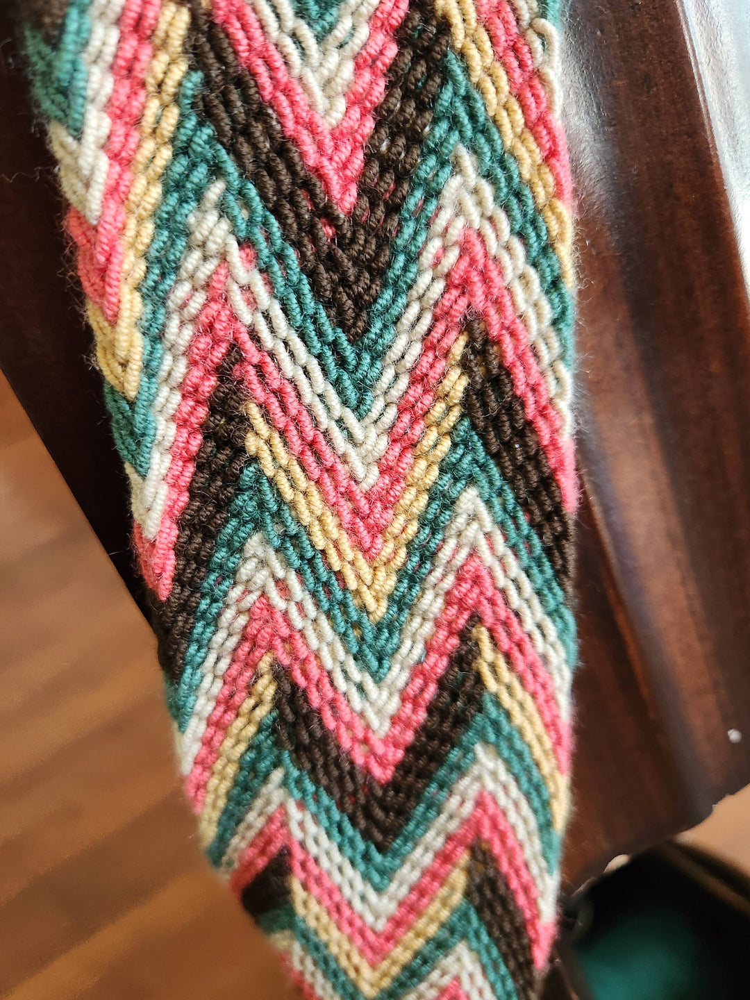 Brown crochet bag strap