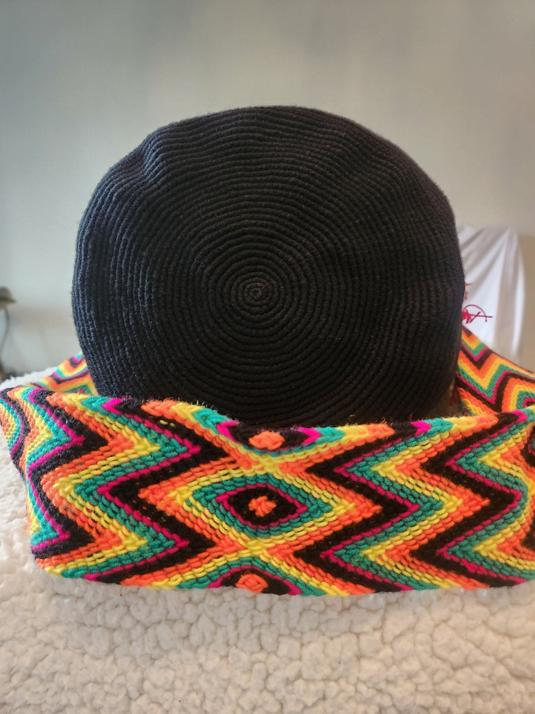 Black crochet bag bottom view 2