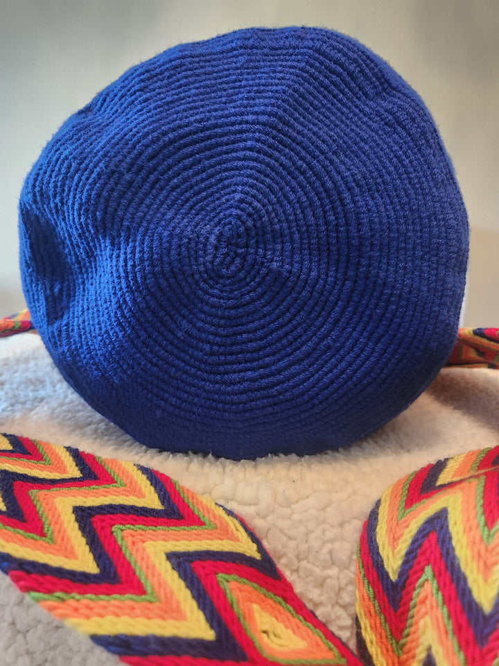 blue crochet bag bottom