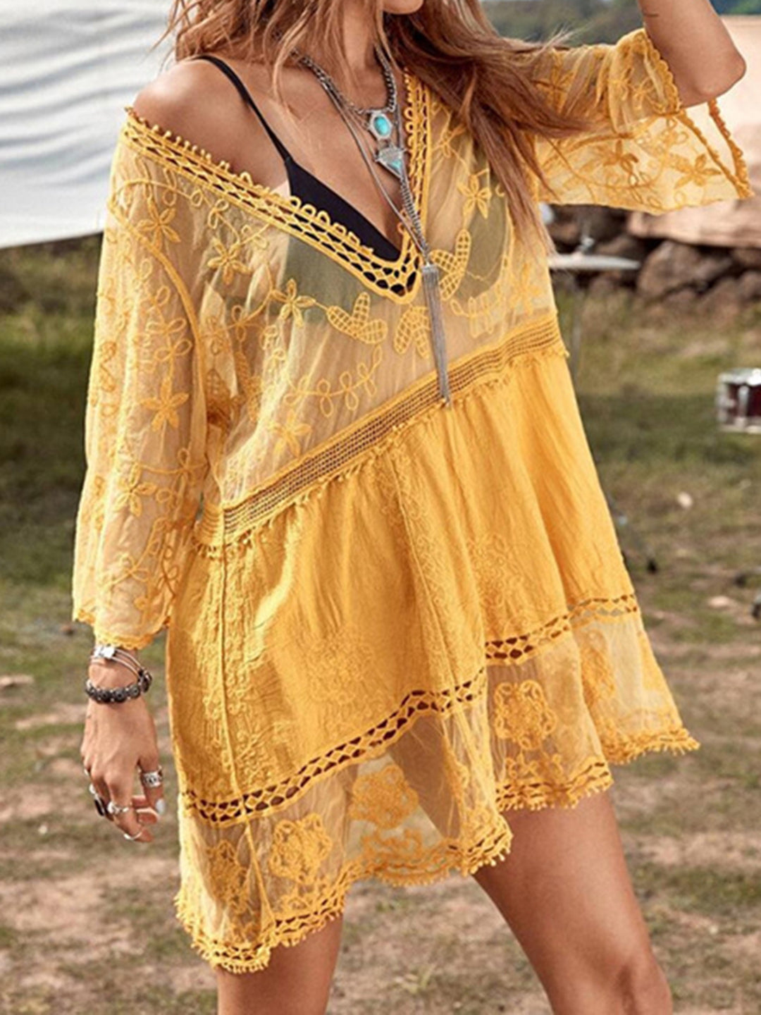 Semi-sheer Cover-Up Dress