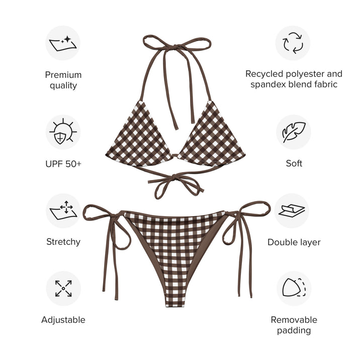 Brown Gingham Bikini