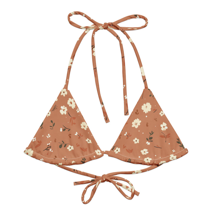 Burnt Orange Floral String Bikini Top