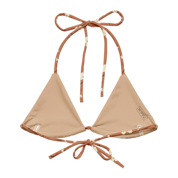 Burnt Orange Floral String Bikini Top