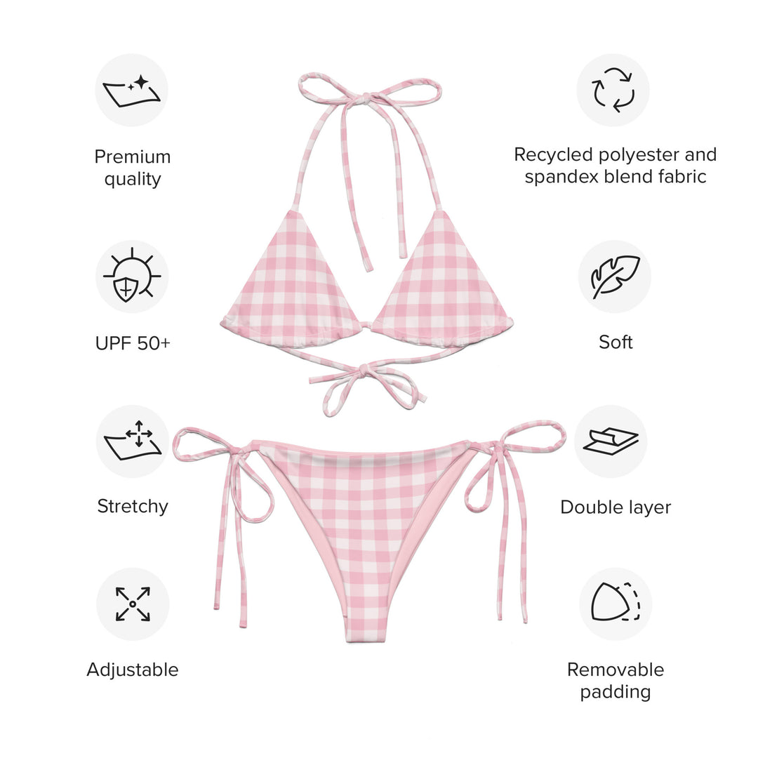 Pink Gingham String Bikini