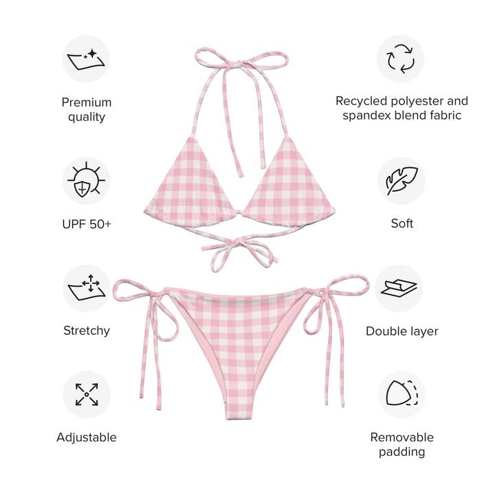 Pink Gingham String Bikini