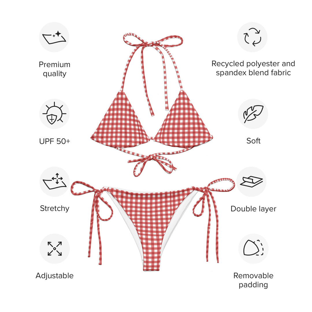 Red Gingham Eco Friendly Bikini