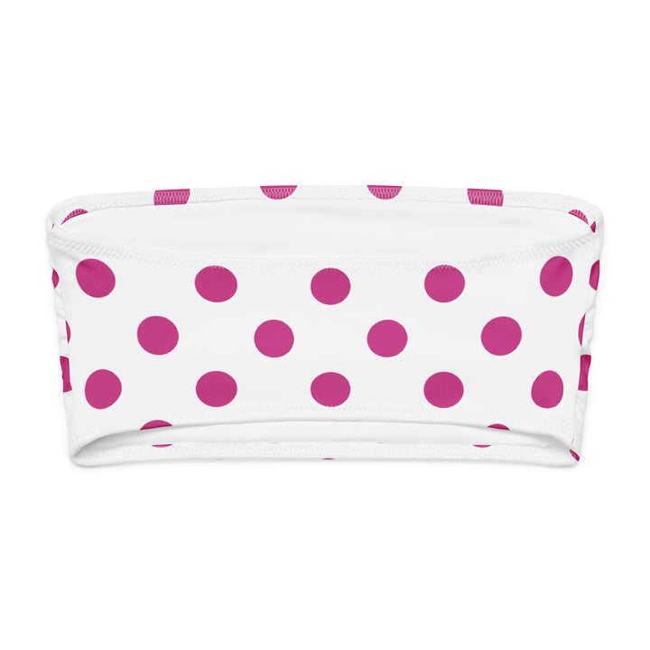 White Polka Dot Bandeau Bikini Top 