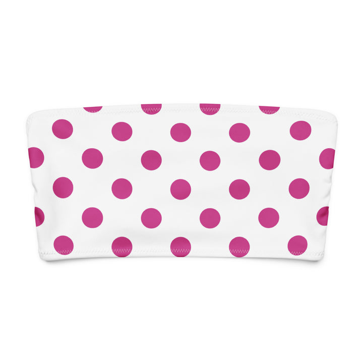 White Polka Dot Bandeau Bikini Top 