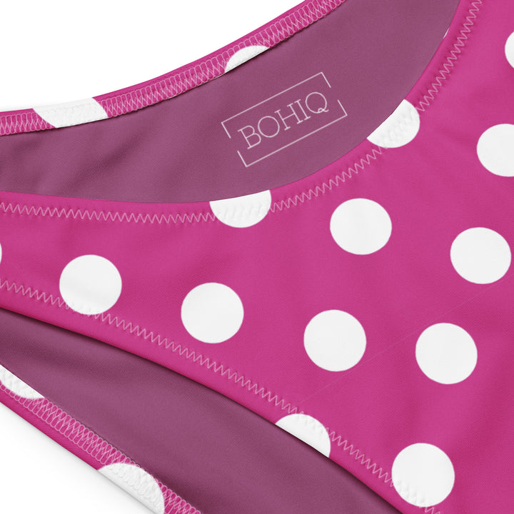 Fuchsia Polka Dot Bandeau Bikini BOHIQ