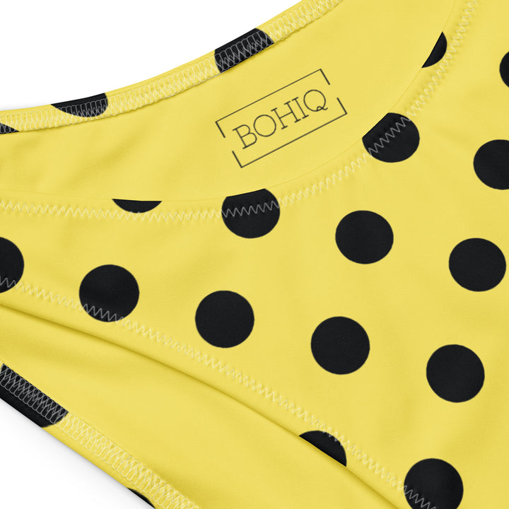 Yellow Polka Dot Bandeau Bikini by BOHIQ Sustainable Swimwear