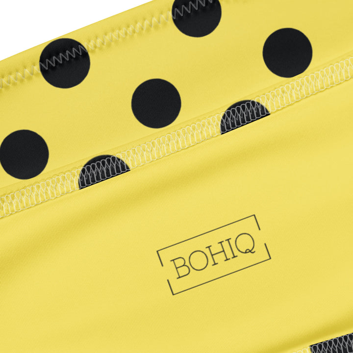 Yellow Polka Dot Bandeau Bikini