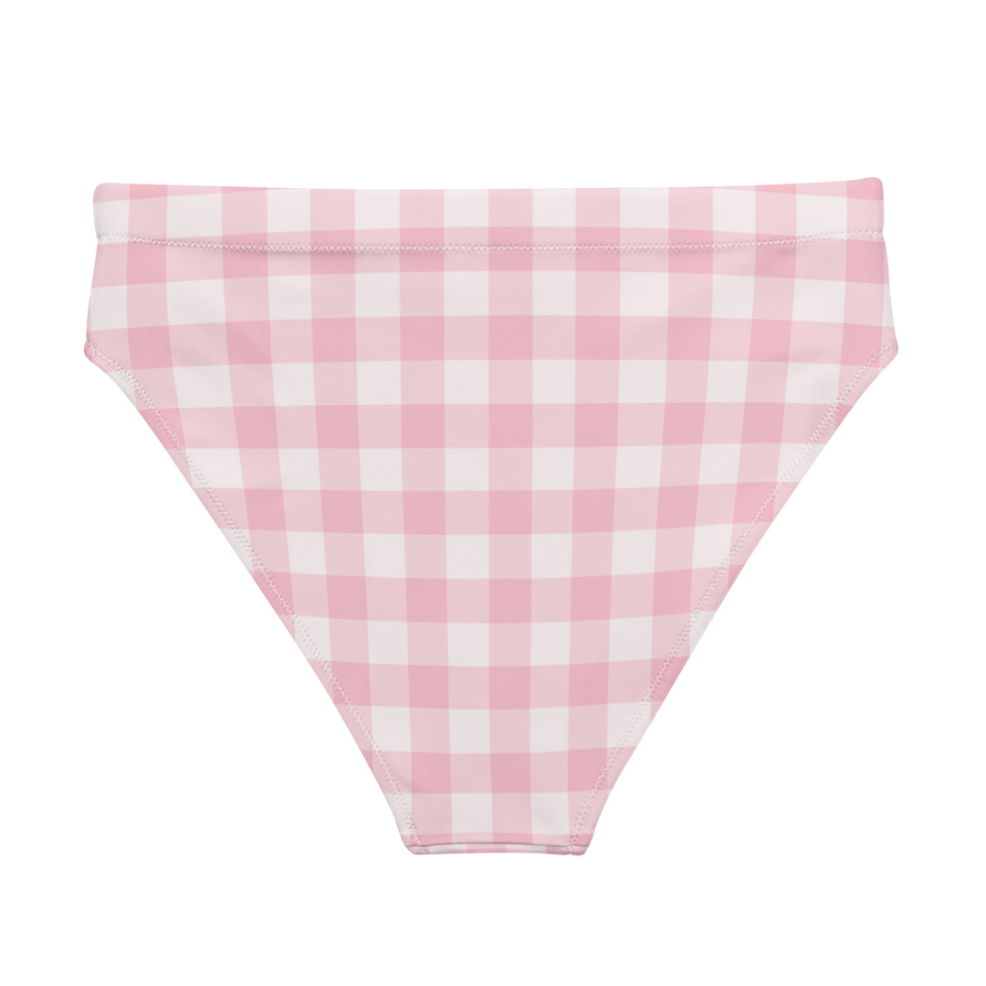 Pink Gingham High Waisted Bikini Bottom