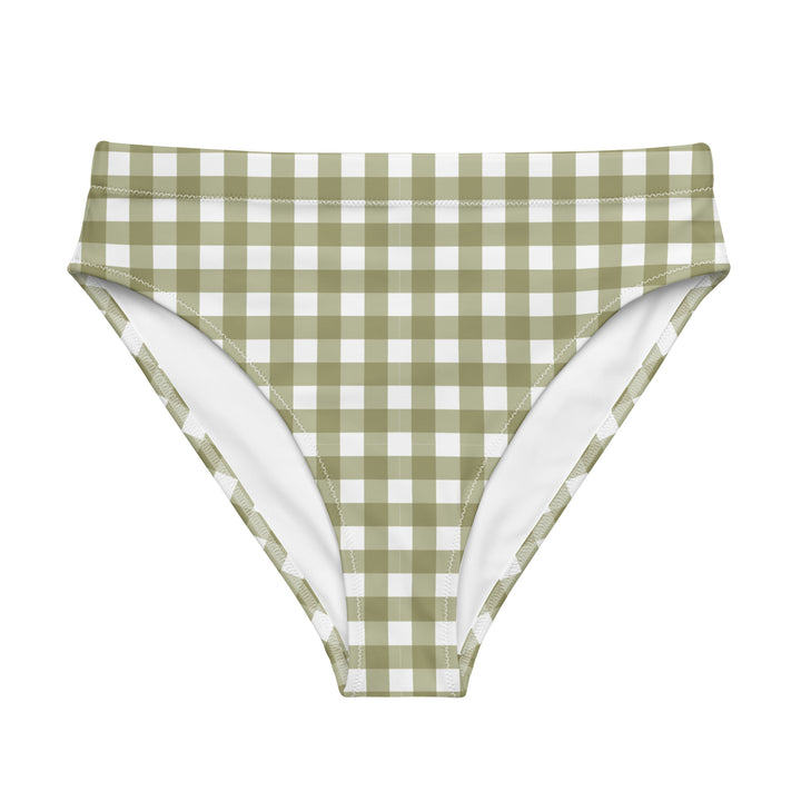 Green Gingham High Waisted Bikini Bottom