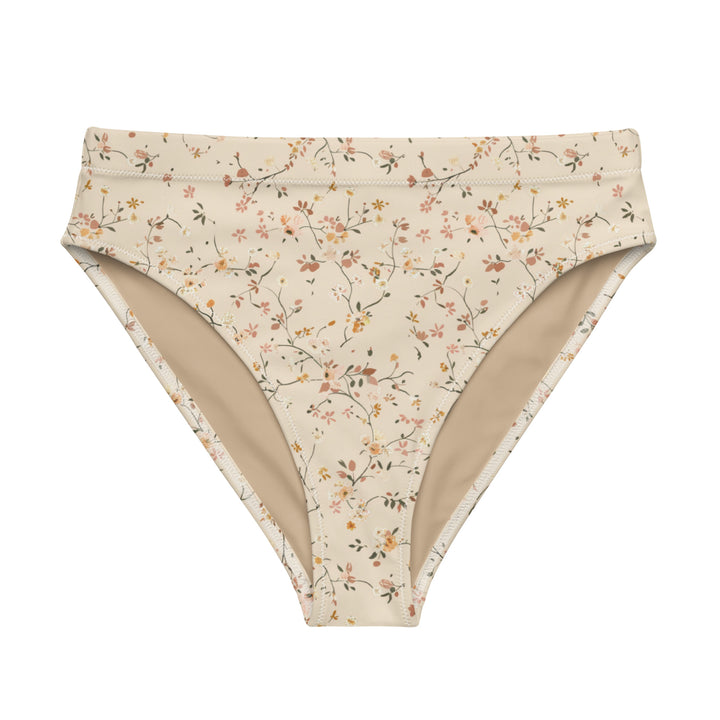 Neutral Beige Floral High Waisted Bottom
