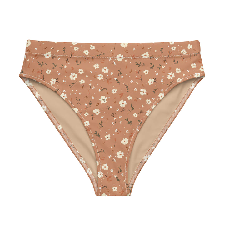 Burnt Orange Floral High Waisted Bikini Bottom