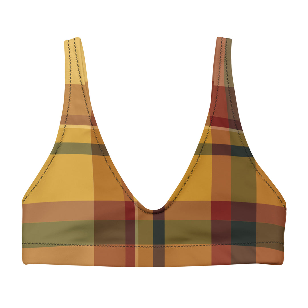 BOHIQ Sunset Plaid Bralette Bikini Top