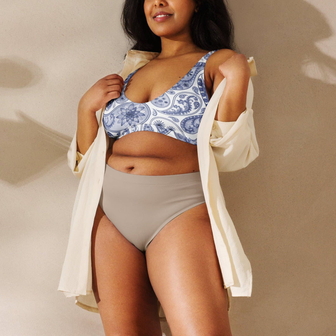 Cadet Blue Paisley Bralette Plus Size