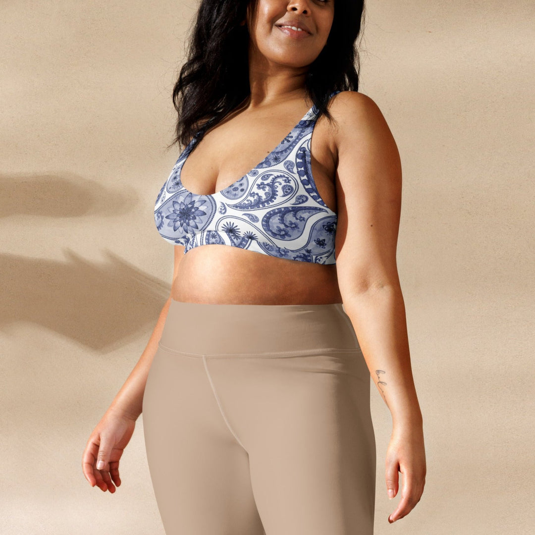 Cadet Blue Paisley Bralette Plus Size