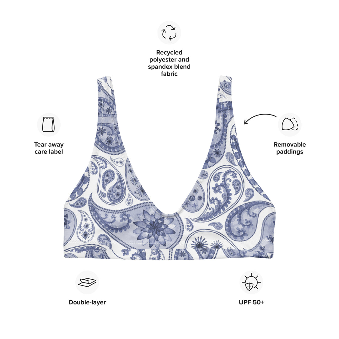 Cadet Blue Paisley Bralette